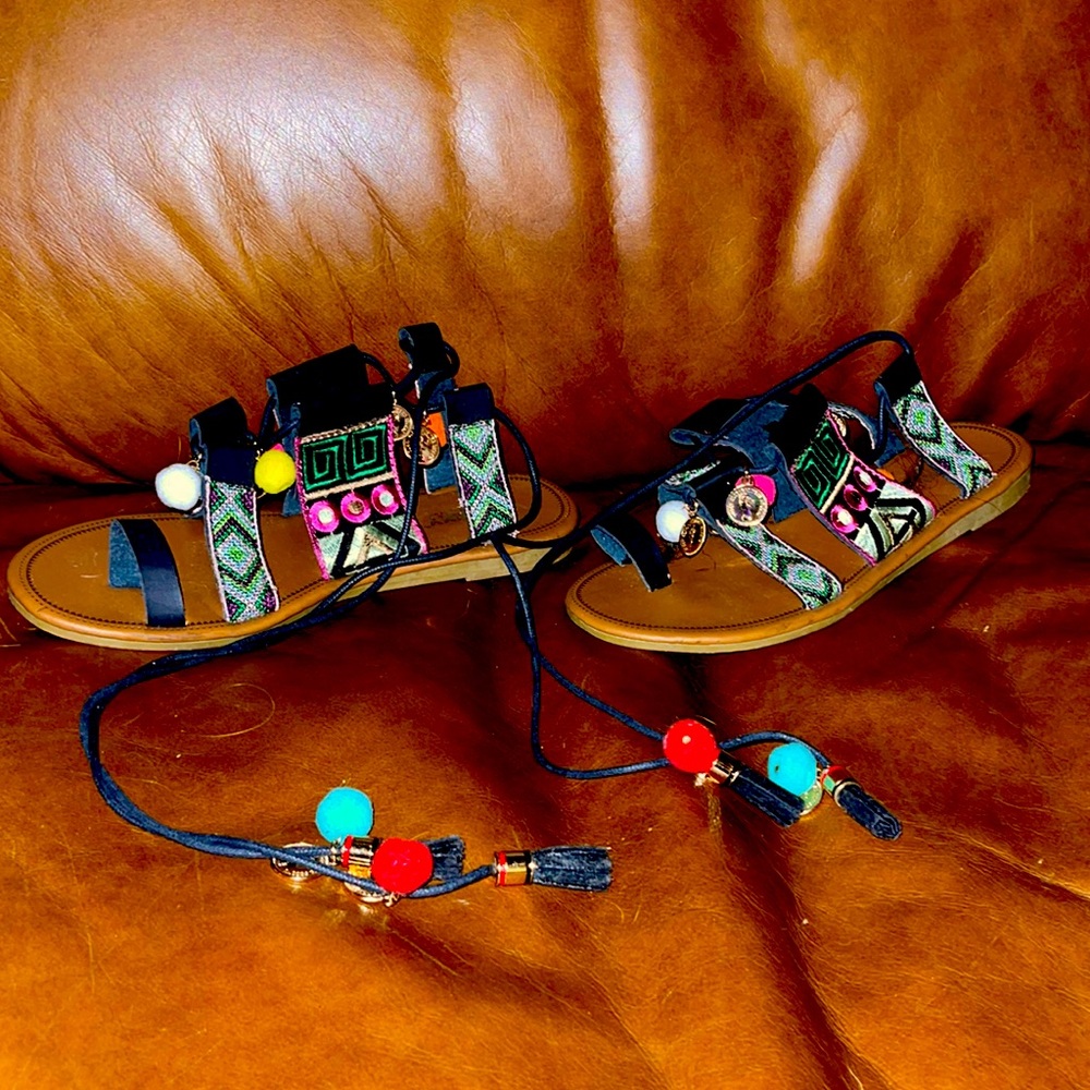 Aztec influenced sandals
